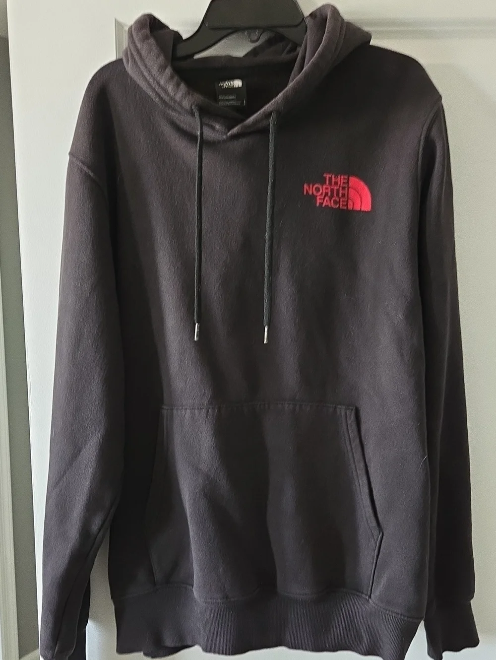 The North Face Black Pullover Hoodie with Red Logo